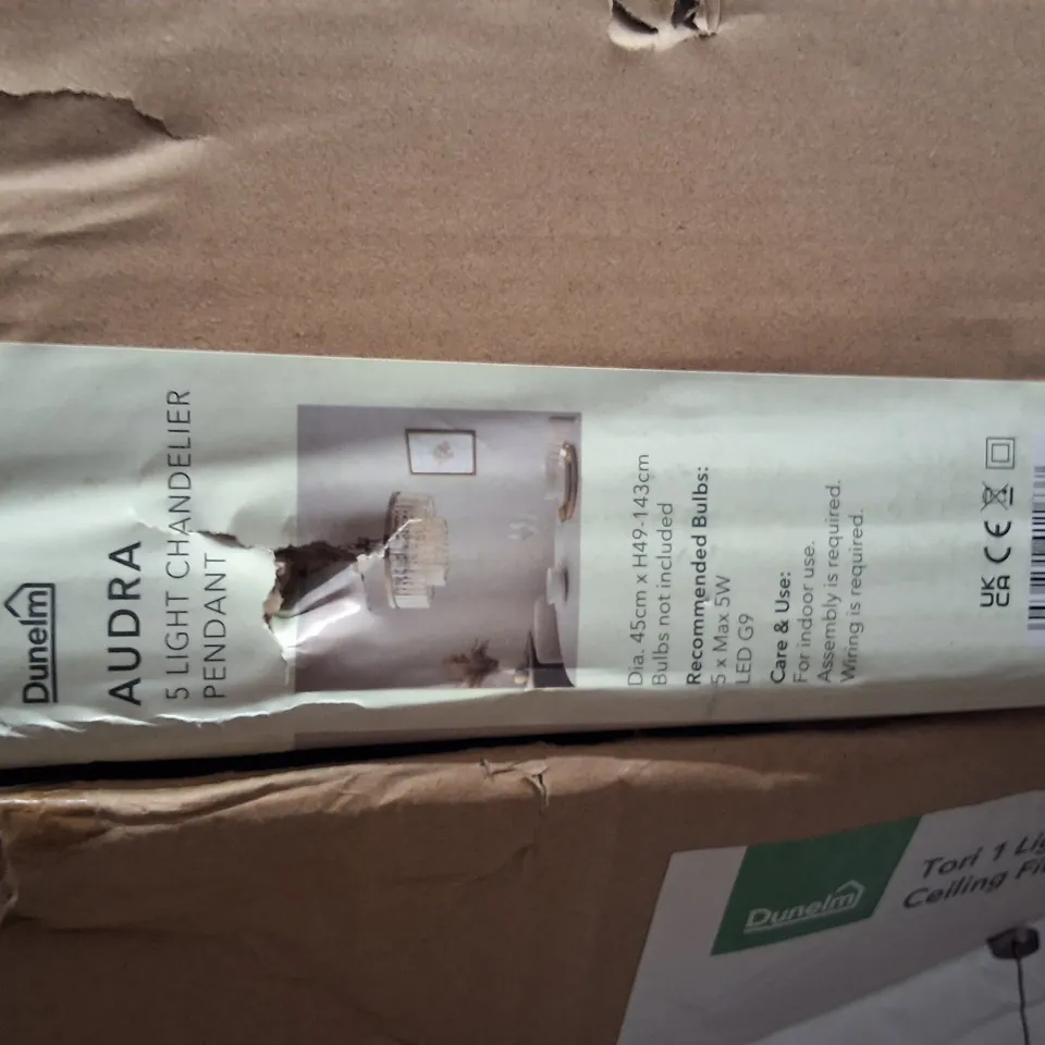 BOXED DUNELM AUDRA 5-LIGHT CHANDELIER PENDANT