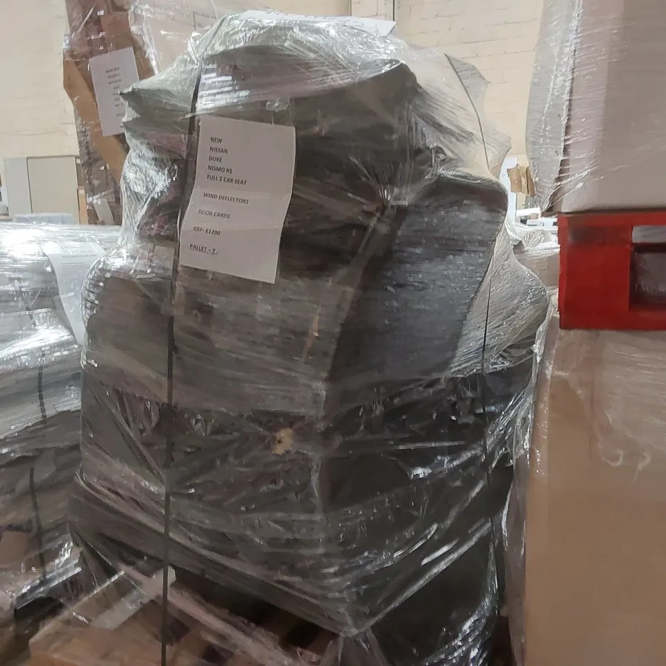 PALLET CONTAINING APPROXIMATELY 5x NISSAN DUKE NISMO RS CAR SEATS