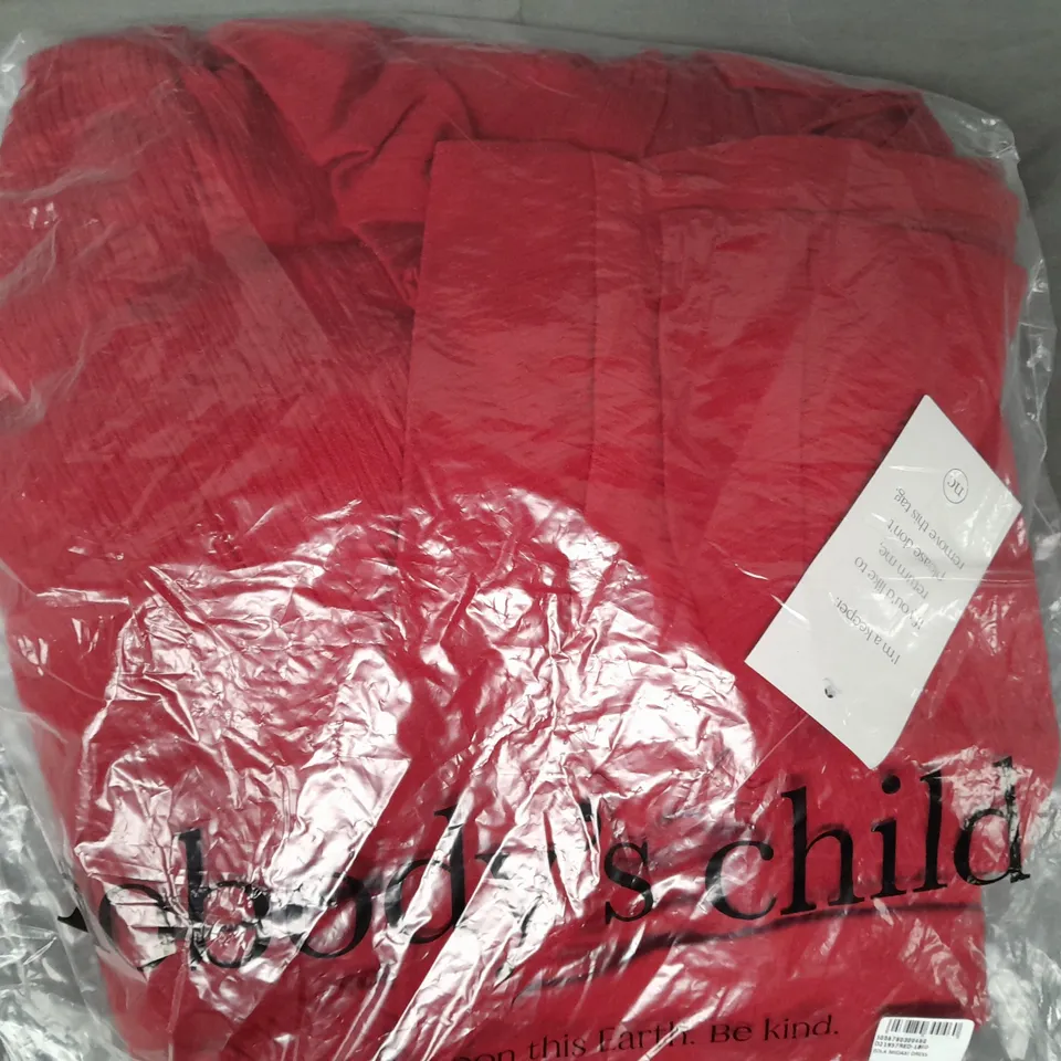 NOBODY'S CHILD ZOLA MIDAXI DRESS IN RED SIZE 10