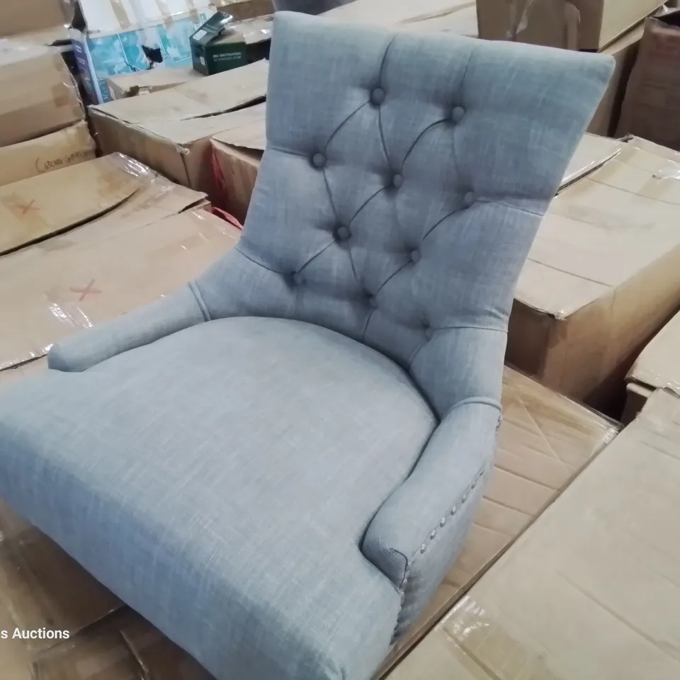 BOXED PAIR VERONA UPHOLSTERED DINING CHAIRS GREY FABRIC 