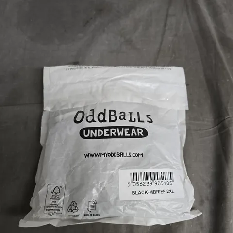 ODDBALLS UNDERWEAR – BLACK MEN'S BRIEFS, 2XL