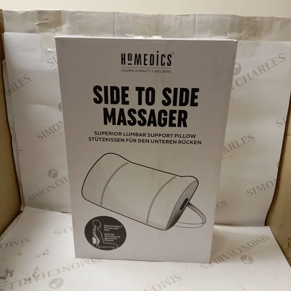 BOXED HOMEDICS SIDE TO SIDE MASSAGER SUPERIOR LUMBAR SUPPORT PILLOW