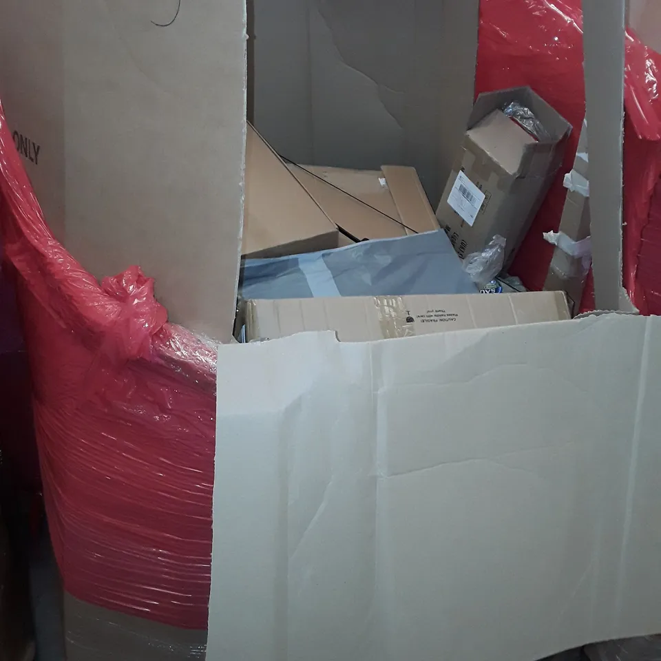 PALLET OF ASSORTED HOUSEHOLD ITEMS TO INCLUDE AIR FRYER OVEN, TURNTABLE WI-FI AND DOUG HEATER