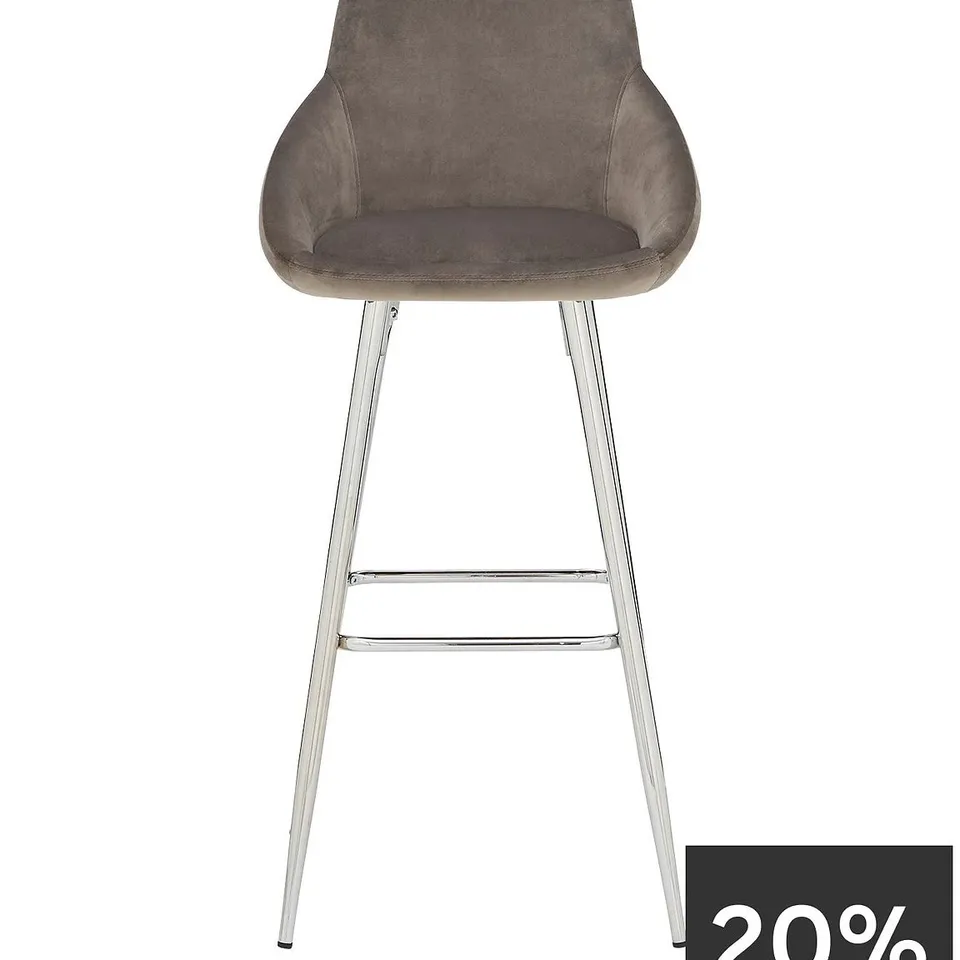 DAHLIA BAR STOOL - GREY - COLLECTION ONLY