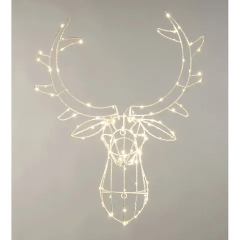 BOXED 120 METAL REINDEER HEAD LIGHTED WINDOW DEAR (1 BOX)