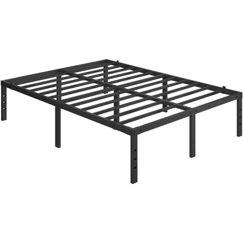 BOXED BLACK MINIMAL METAL BED FRAME WITH SQUARE FEET - KING SIZE (1 BOX)