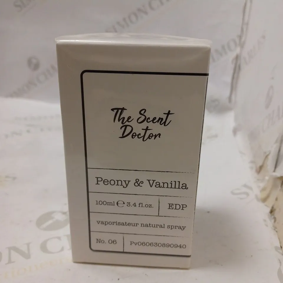 BOXED AND SEALED THE SCENT DOCTOR PEONY AND VANILLA 100ML