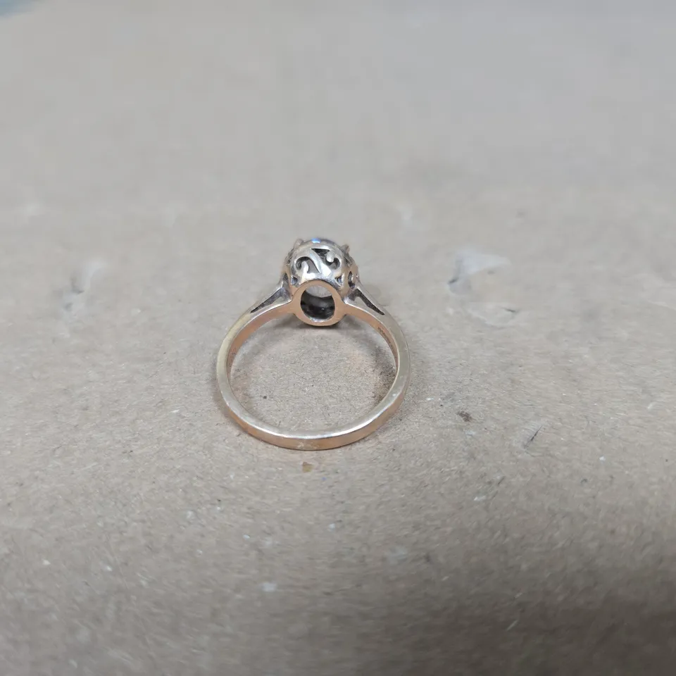 KUNZITE AND DIAMOND RING
