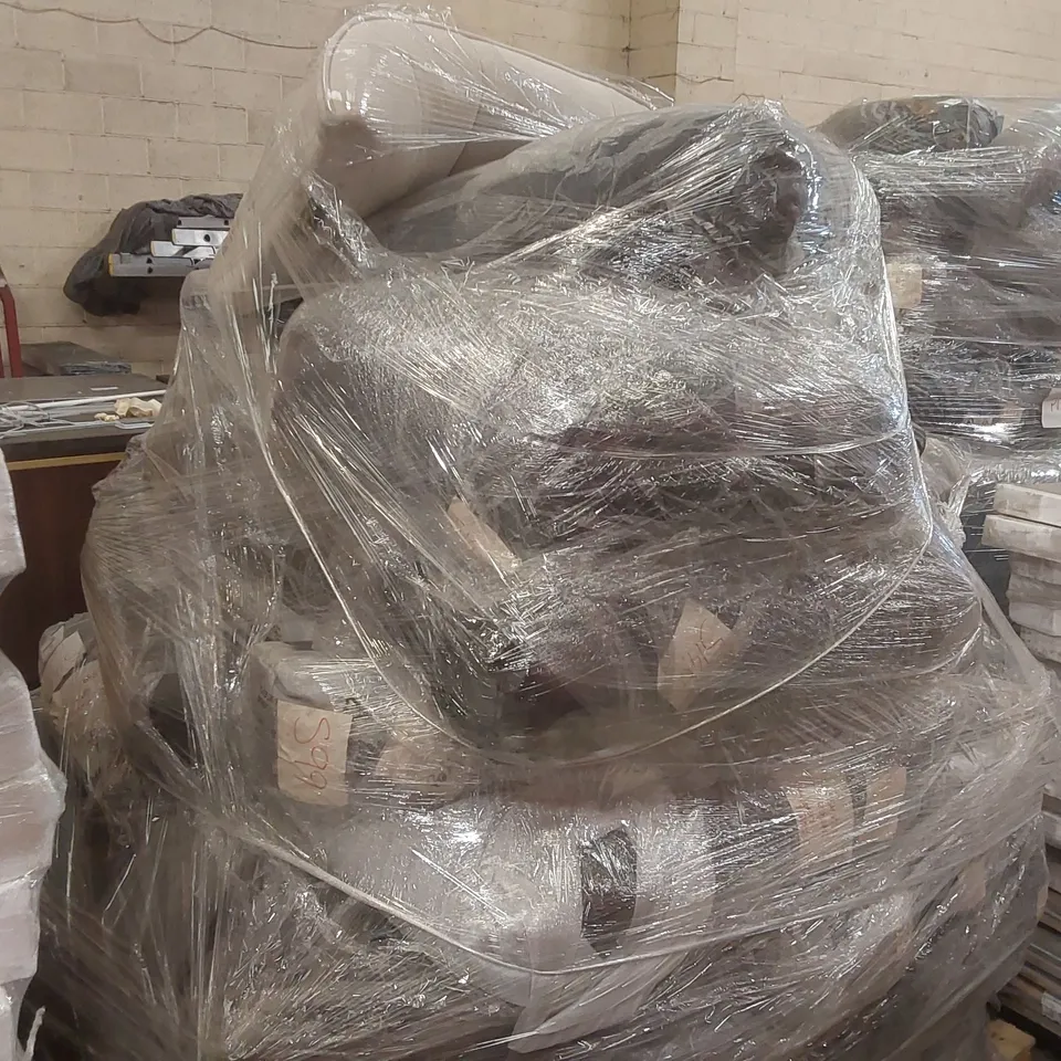 PALLET CONTAINING A LARGE QUANTITY OF ASSORTED FURNITURE PARTS INCLUDING: CHAIR PARTS ECT