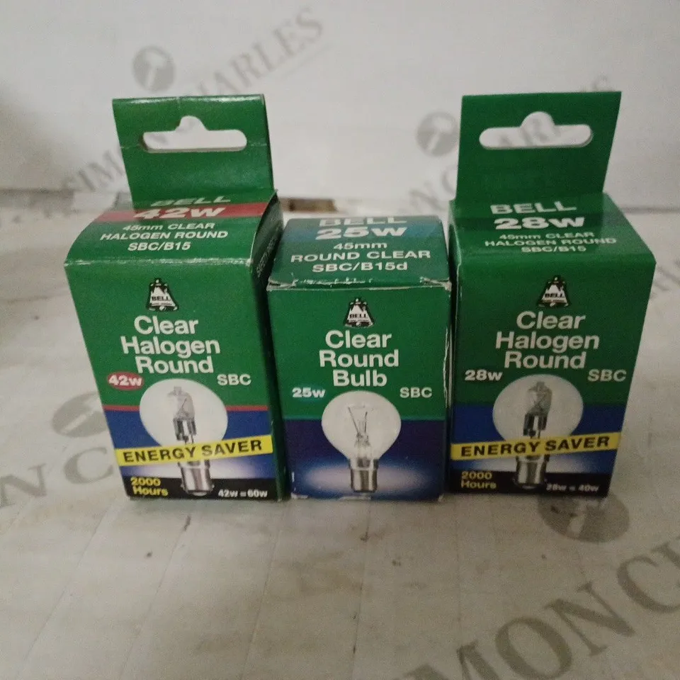 LOT OF 40 BELL 45MM BULBS TO INCLUDE 42W, 28W AND 25W