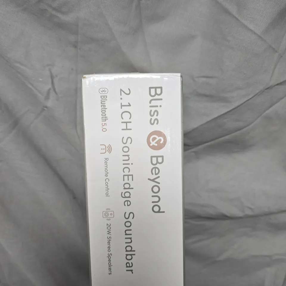 BLISS & BEYOND 2.1CH SONICEDGE SOUNDBAR – BLUETOOTH 5.0, 20W STEREO SPEAKERS (BOXED)