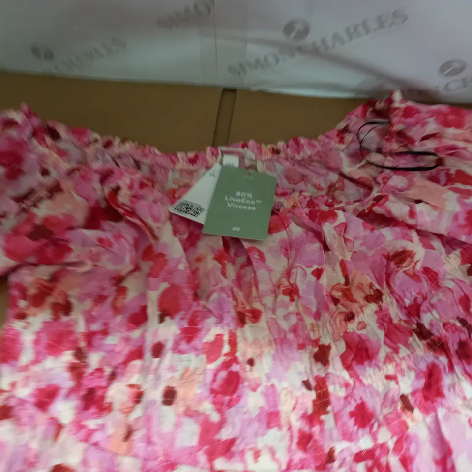 H&M PINK FLORAL DRESS - EUR XL