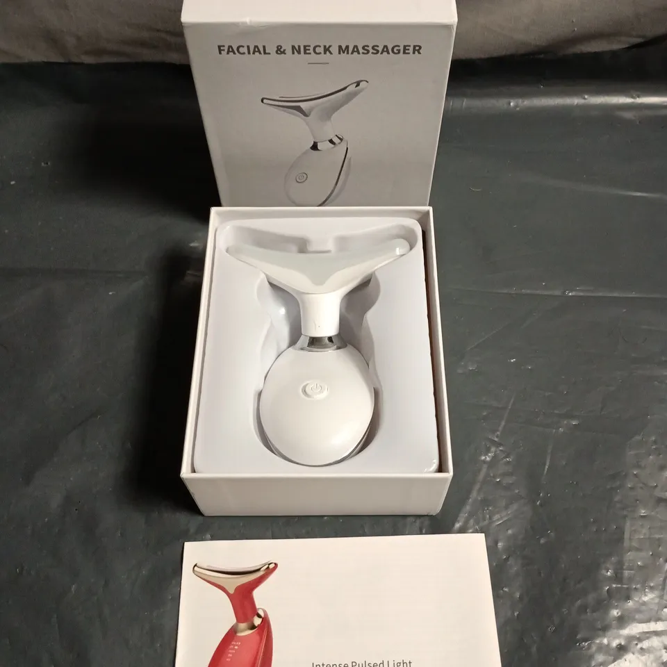 FACIAL & NECK MASSAGER WITH IPL WRINKLES-REDUCING INSTRUMENT – WHITE