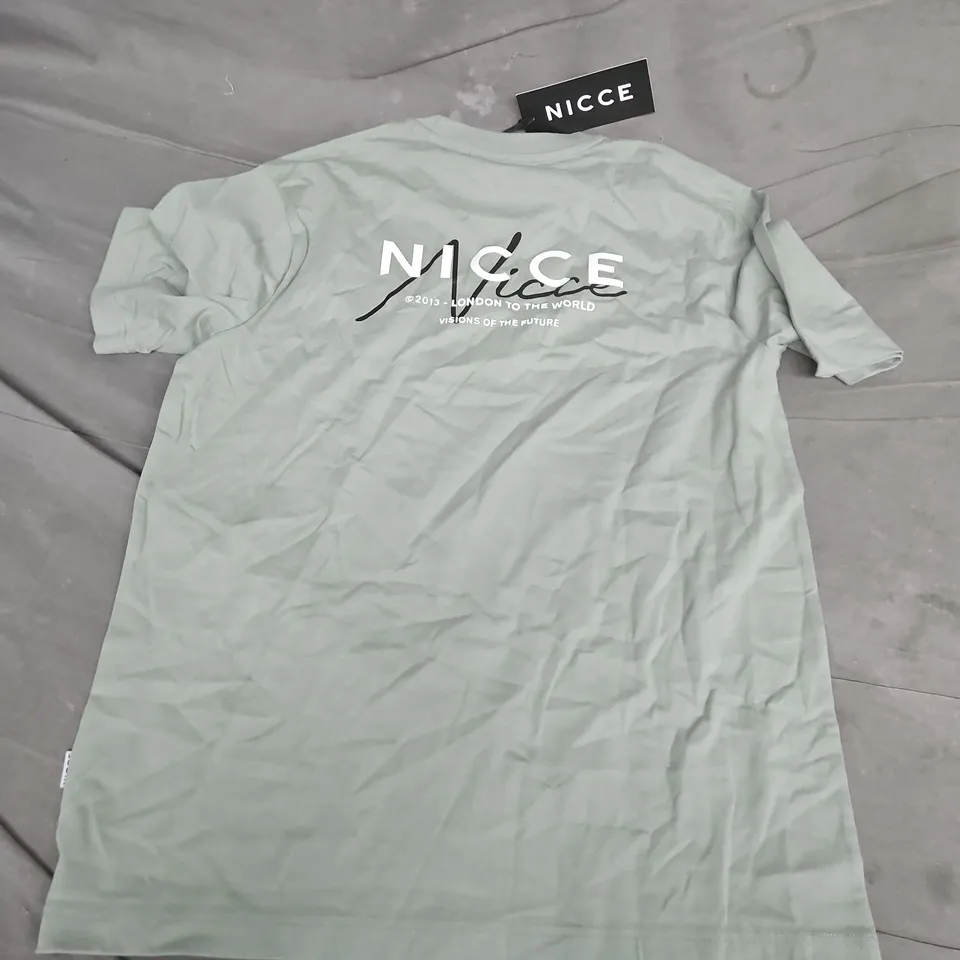 NICCE WORLD ESSENTIALS T-SHIRT IN ICEBURG GREEN - MEDIUM
