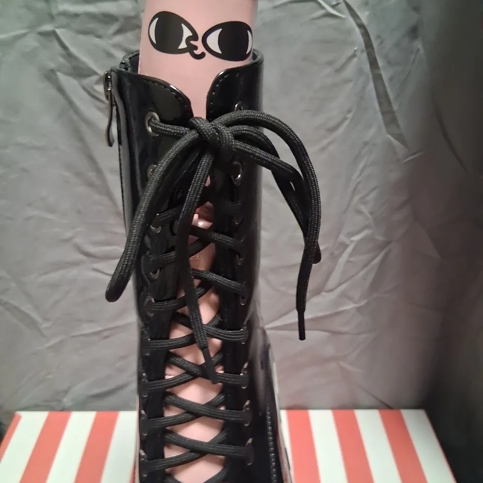 BRAND NEW BOXED KETNIPZ X KOI A BEAN WITH A PLATFORM TO DREAM BOOTS BLACK SIZE 5