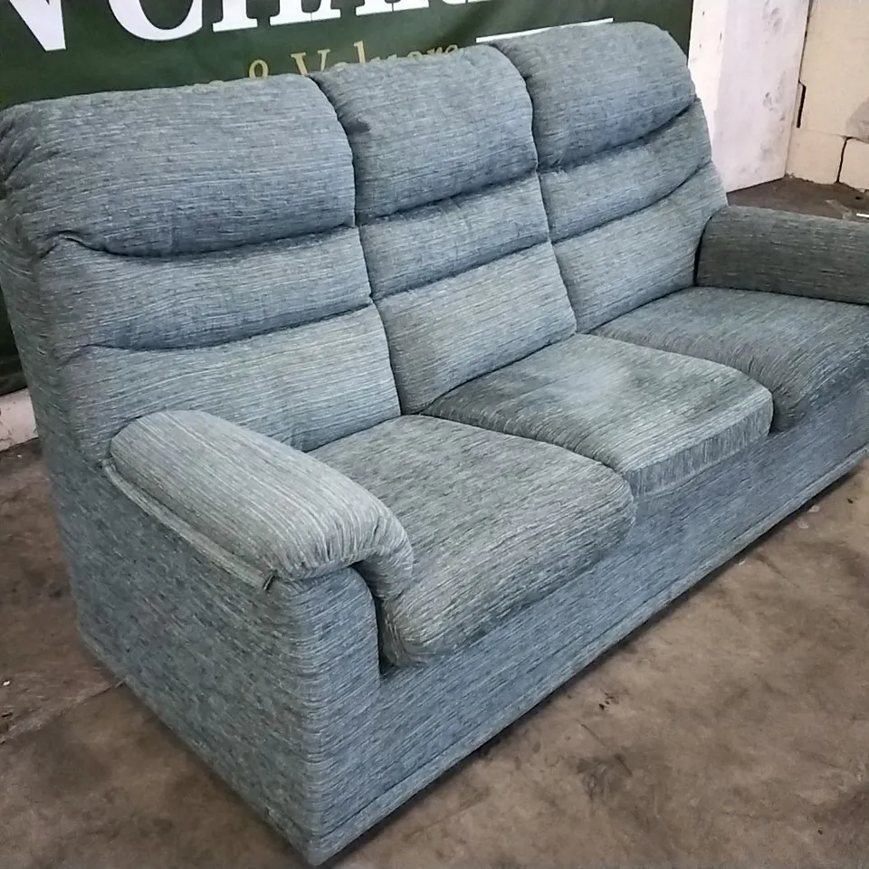 QUALITY BRITISH DESIGNED & MANUFACTURED G PLAN MALVERN 3 SEATER SOFA WAFFLE MARINE FABRIC