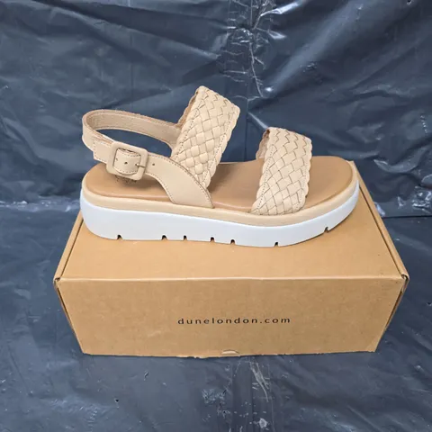 BOXED PAIR OF DUNE WOVEN STRAP SANDALS - 6