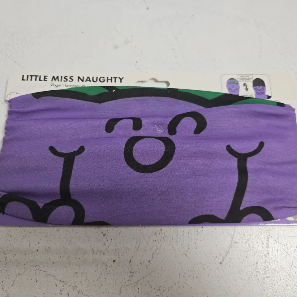 APPROXIMATELY 50 LITTLE MISS NAUGHTY FACE COVERINGS