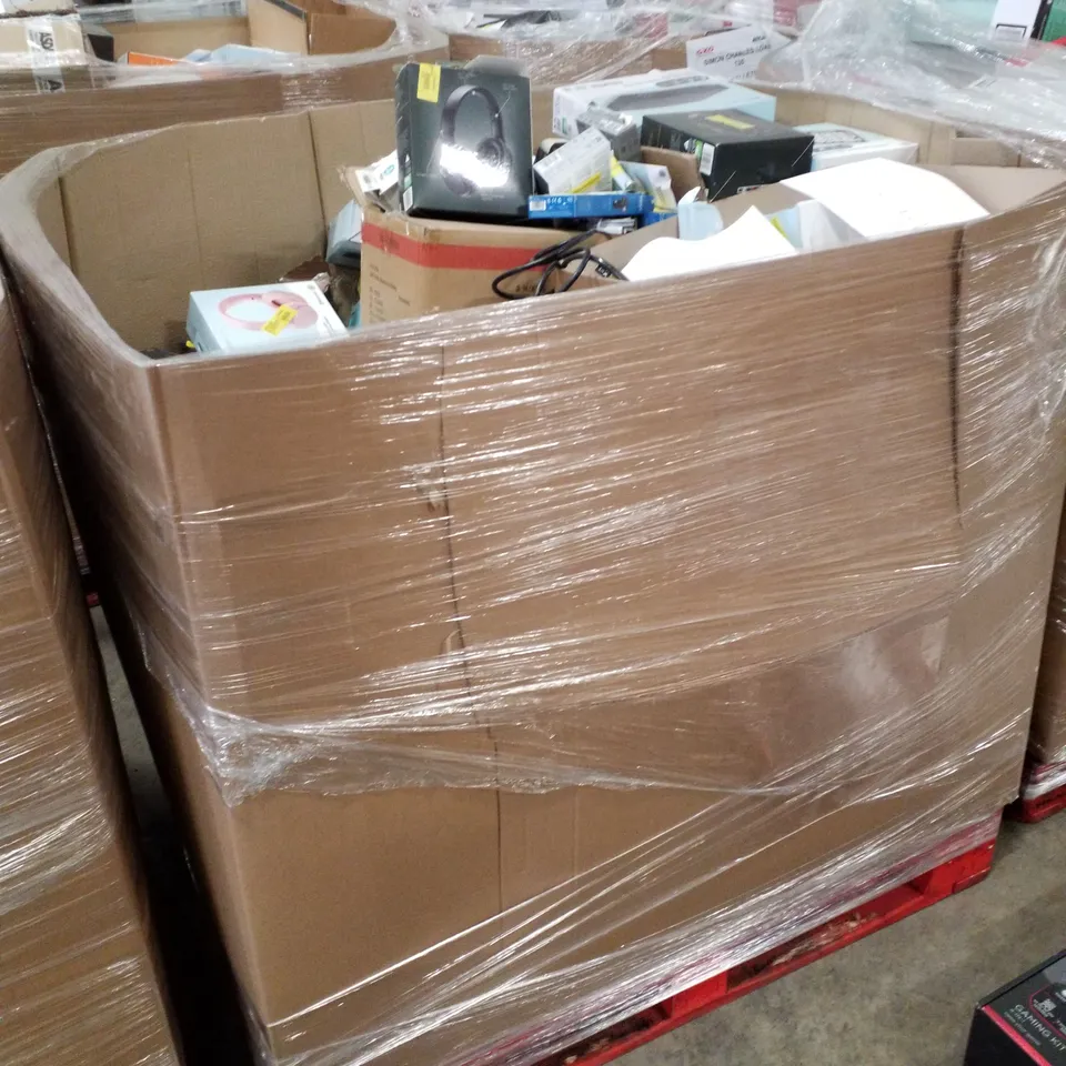 PALLET CONTAINING ASSORTED ELECTRICAL PRODUCTS INCLUDING PRINTERS, FLAT CD MICRO SYSTEM, HEADPHONES, CD BOOMBOX, GAMING KIT & CABLES