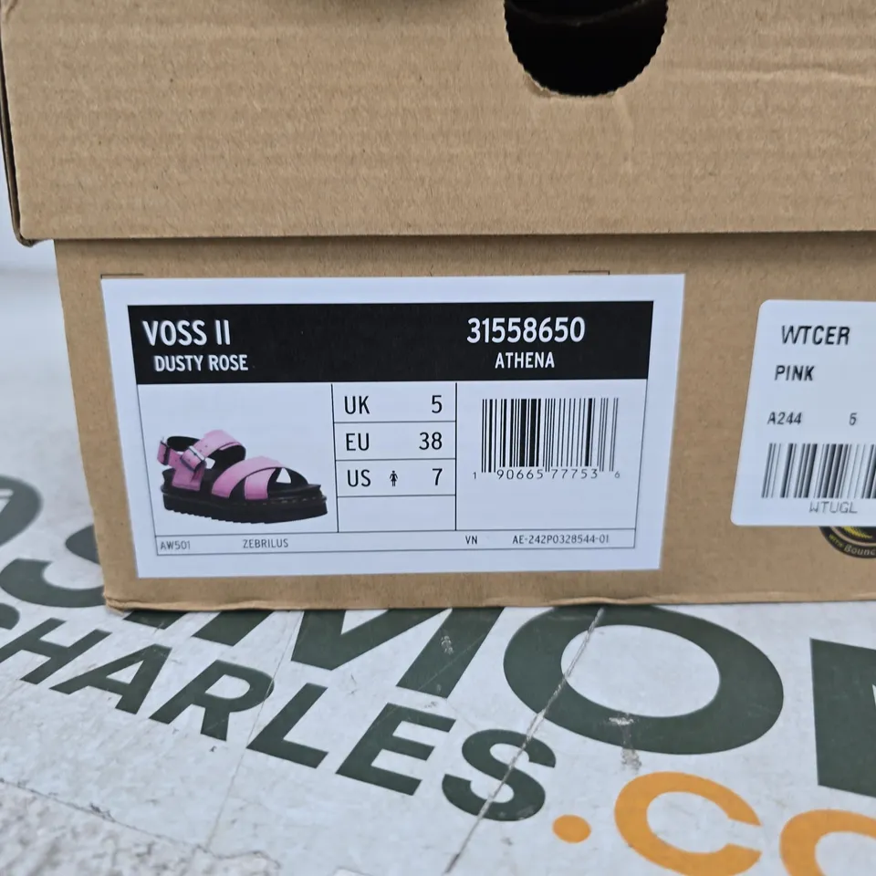 DR MARTENS VOSS II DUSTY ROSE SANDALS UK 5 BOXED