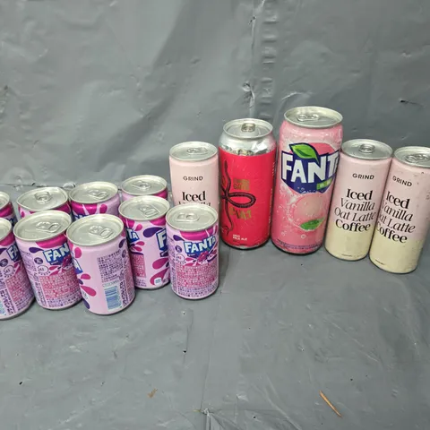 APPROXIMATELY 10 ASSORTED DRINK ITEMS TO INCLUDE - FANTA, AND GRIND COFFEE ETC.
