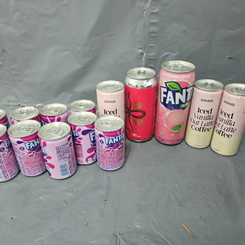 APPROXIMATELY 10 ASSORTED DRINK ITEMS TO INCLUDE - FANTA, AND GRIND COFFEE ETC.