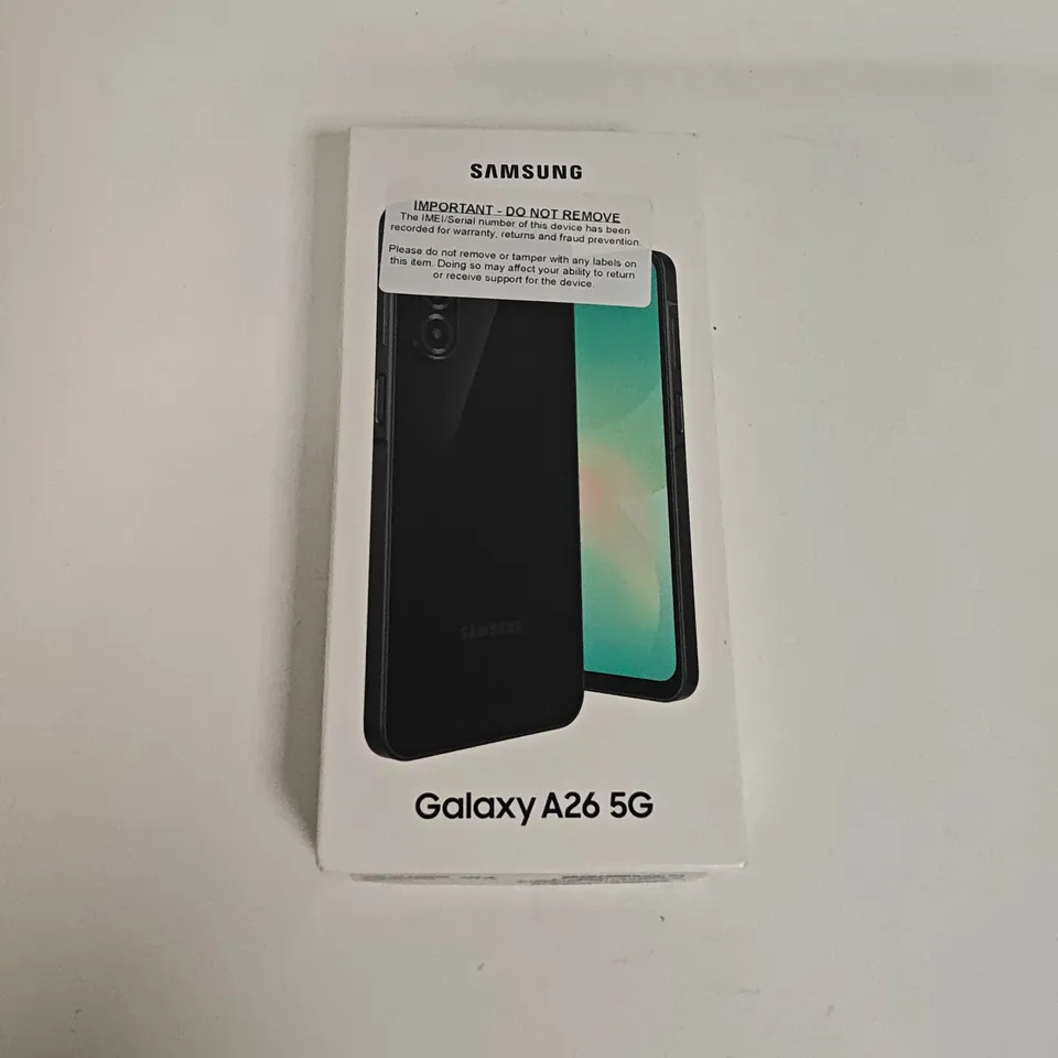 BOXED SAMSUNG GALAXY A26 5G 8/256GB IN BLACK - SM-A266B