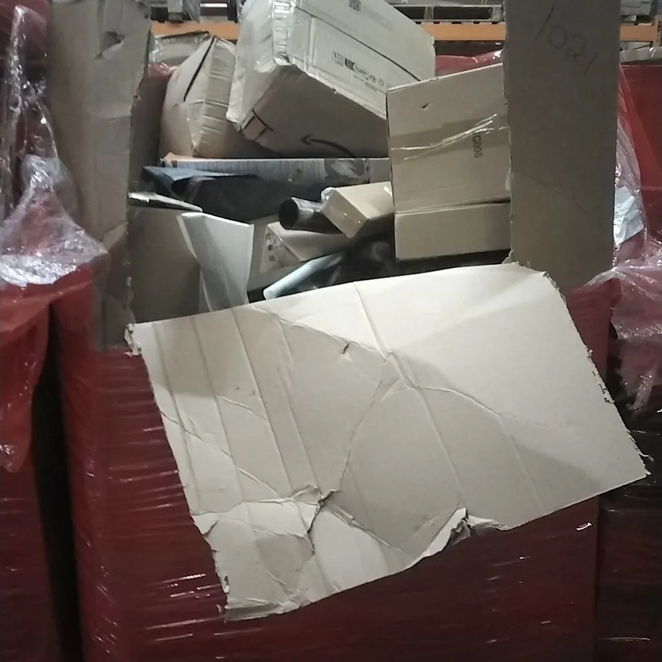 PALLET OF HOUSEHOLD ITEMS TO INCLUDE THEALYN 3 FEET METAL FENCE,DESK MAT,CERAMIC DOG BOWL,RATTAN STAR DECORATION AND OTHER ASSORTED ITEMS...