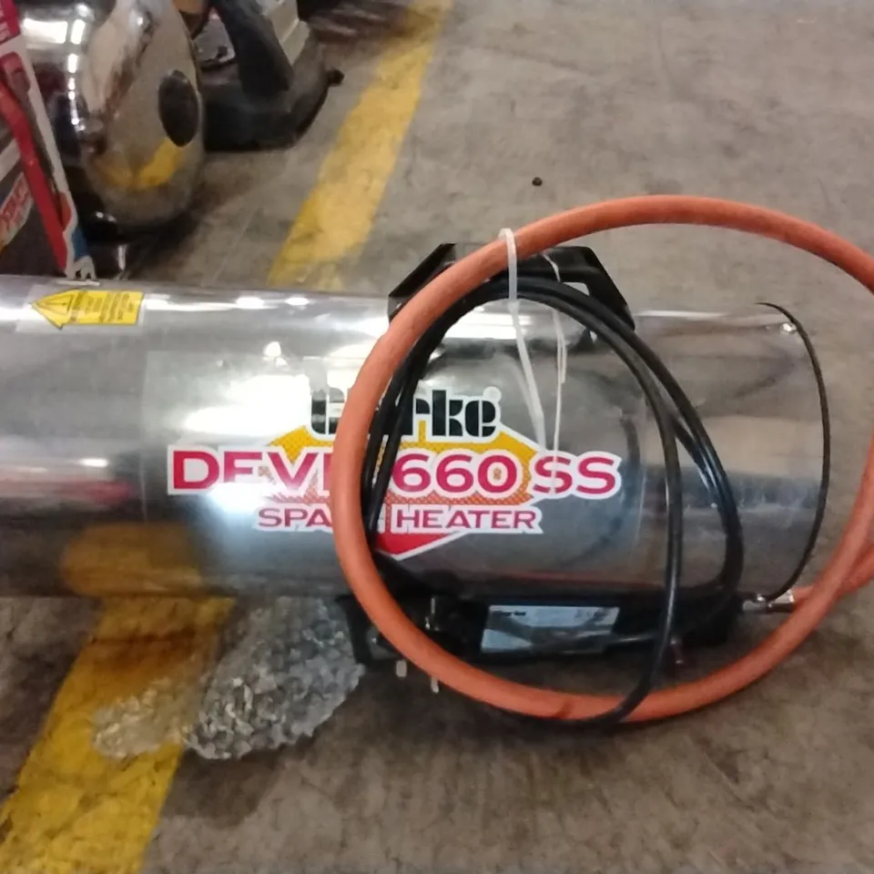 CLARKE "DEVIL 660 SS" STAINLESS STEEL PROPANE FIRED SPACE HEATER 15KW 52,000 BTU 240V~50HZ