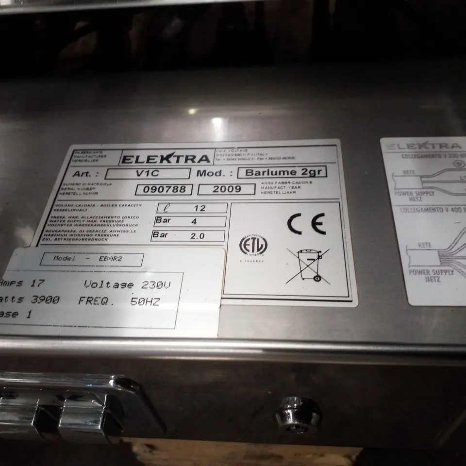 ELEKTRA BARLUME 2-GROUP COFFEE MACHINE