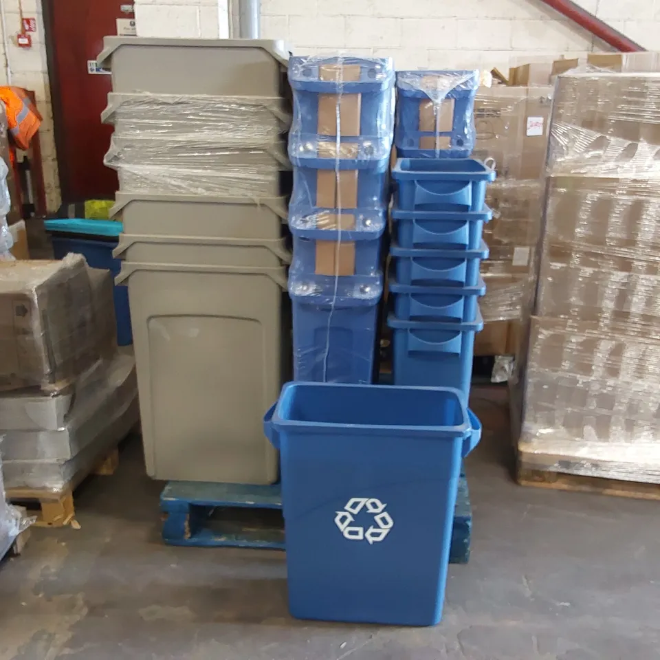 PALLET OF APPROXIMATELY 35 SLIM JIM RECYCLING BINS 