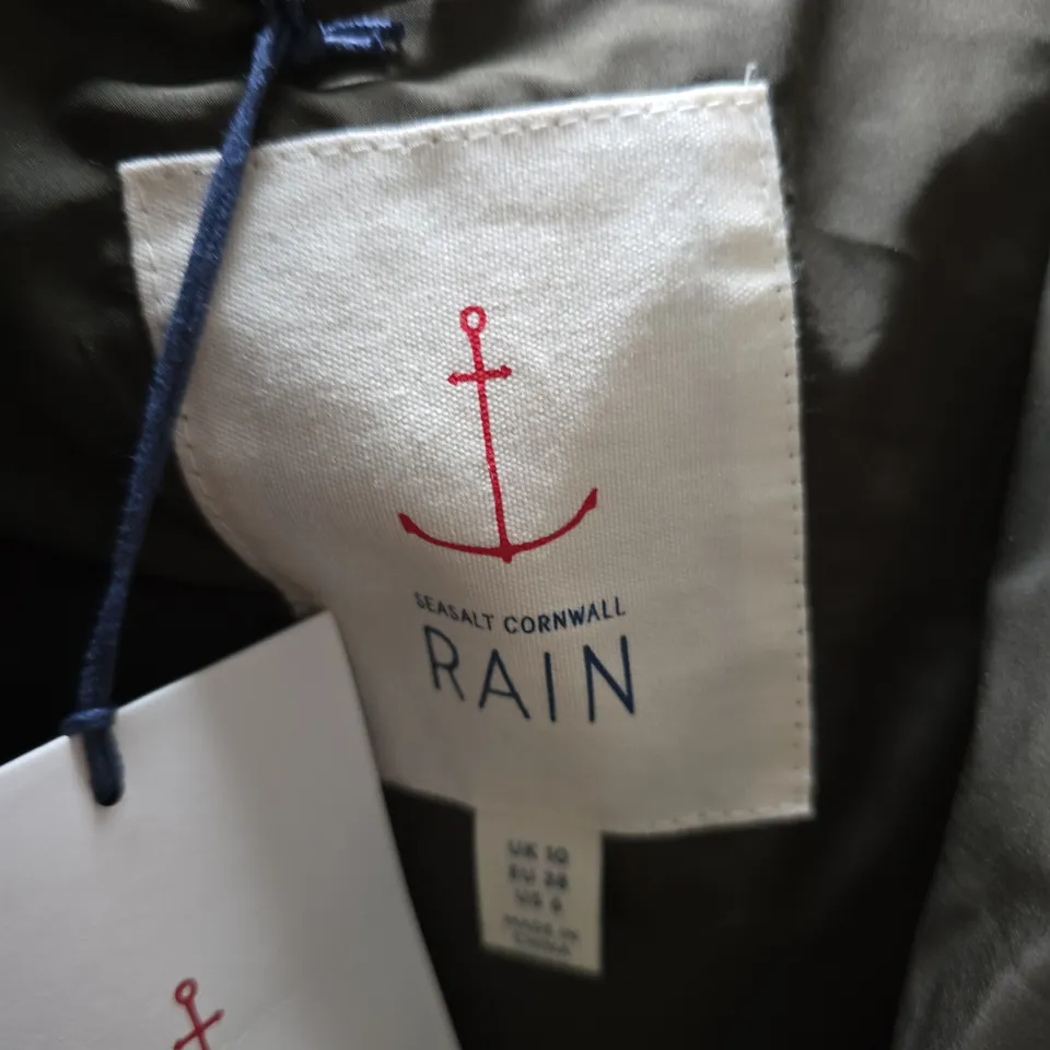 SEASALT CORNWALL RAIN COAT – OLIVE GREEN, UK 10 (EU 38)