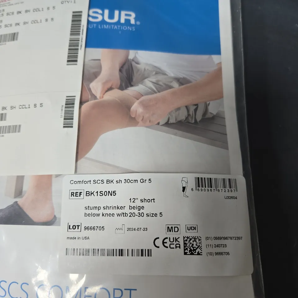 SCS COMFORT BELOW-KNEE STUMP SHRINKER, 30CM (12 IN), BEIGE, LATEX-FREE, SIZE 5