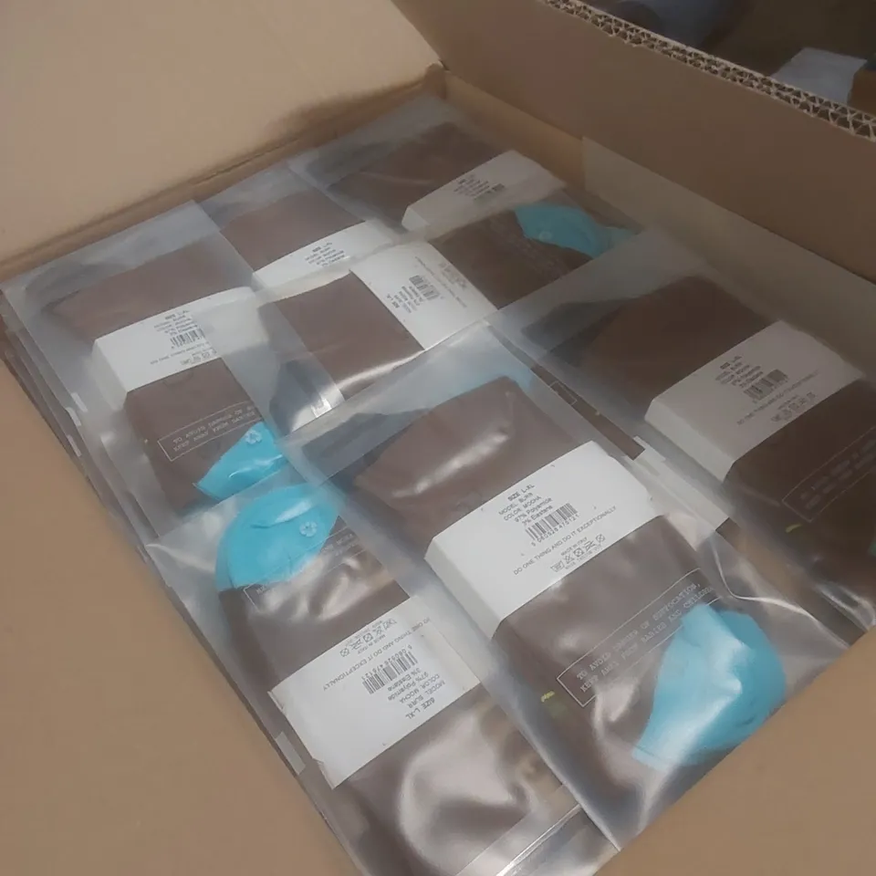 BOX TO CONTAIN APPROX 100 BRAND NEW PAIRS OF PONGO LONDON CYCLING SOCKS - BROWN // SIZE: L-XL // 1 PAIR PER PACK