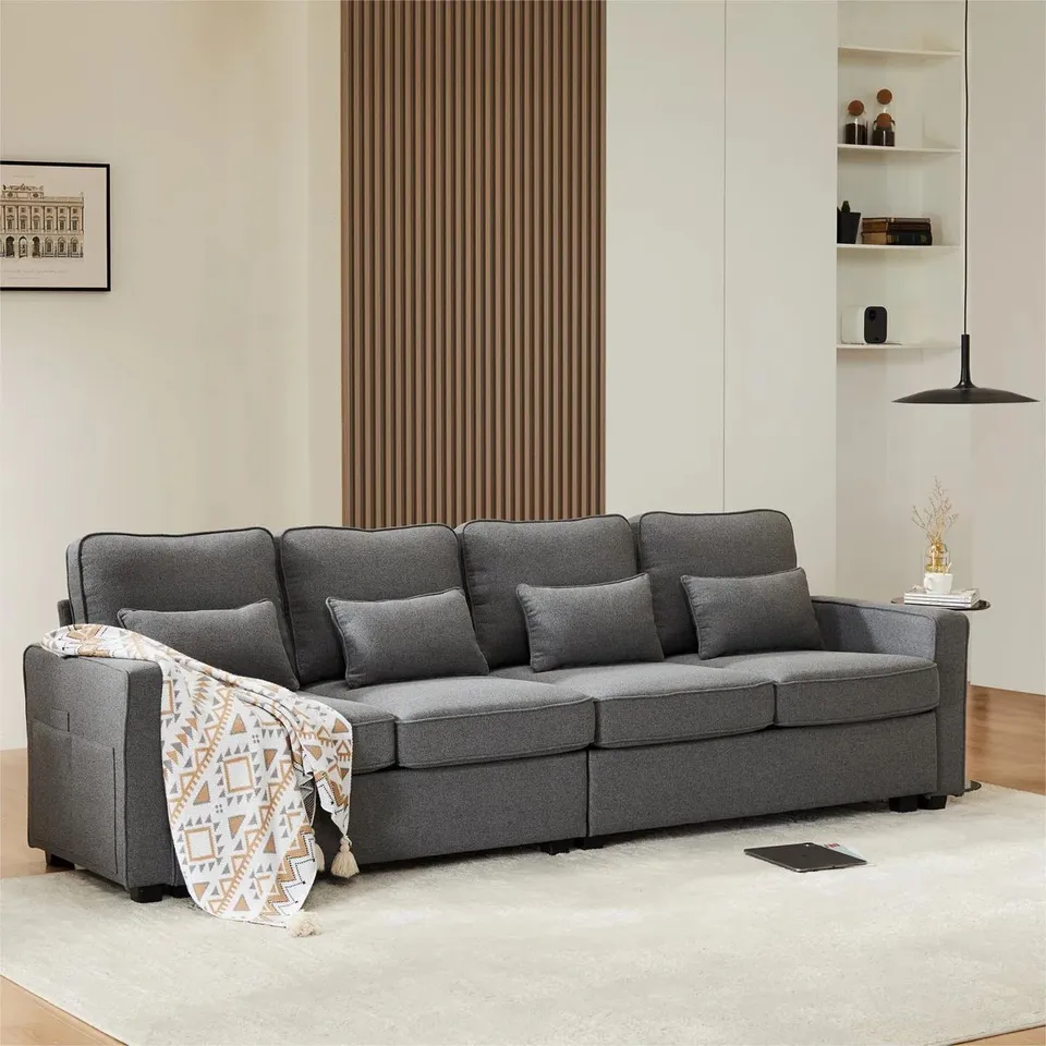 BOXED BOBI 19-PIECE UPHOLSTERED SOFA AND CHAISE [3 BOXES]