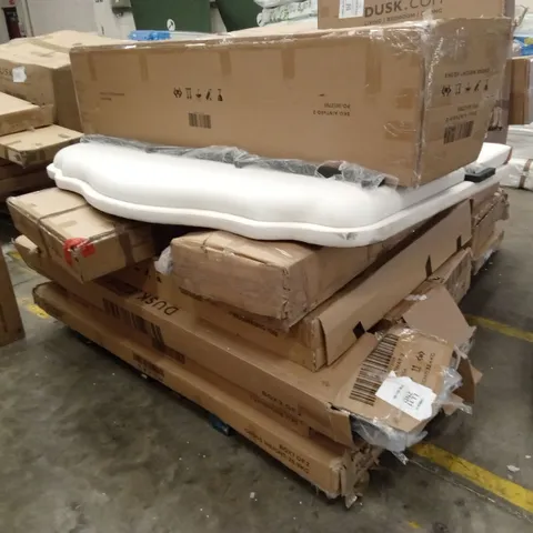 PALLET OF ASSORTED INCOMPLETE DUSK FURNITURE PARTS AND PIECES