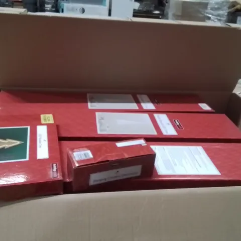 PALLET CONTAINING A LARGE QUANTITY OF ASSORTED CHRISTMAS DECORATIONS AND PRODUCTS TO INCLUDE;BOTTLE BRUSH LED TREE,HANGING CERAMIC DECORATIONS,LED WOODEN TREE