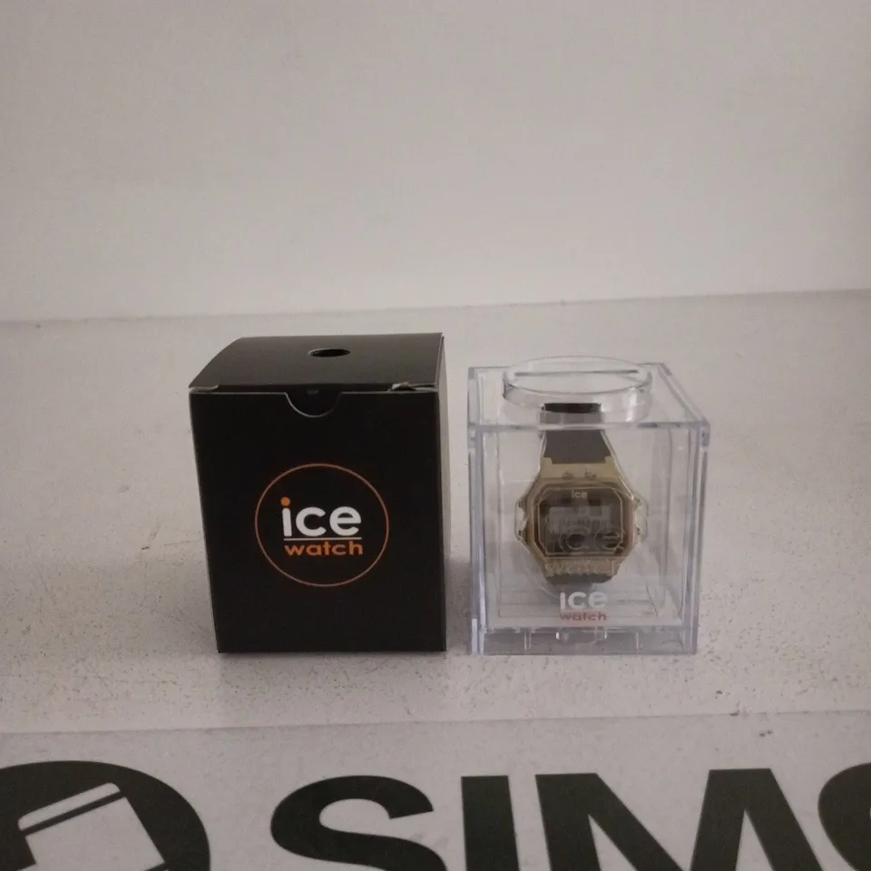 ICE-WATCH DIGITAL WRISTWATCH – GOLD-TONE CASE, BOXED WITH DISPLAY CASE