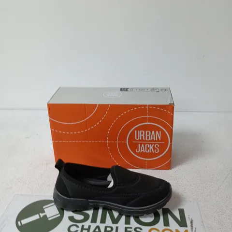 URBAN JACKS BLACK SLIP-ON SHOES – UK 4