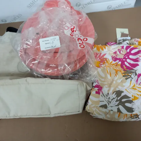BOX OF ASSORTED ITEMS TO INCLUDE - SUMMER DRESS - KIPLIN HANDBAG - JUMPERS / COLLECTION ONLY