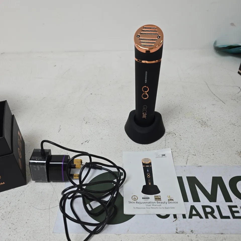 GLO24K SKIN REJUVENATION BEAUTY DEVICE WITH STAND, CHARGER & MANUAL