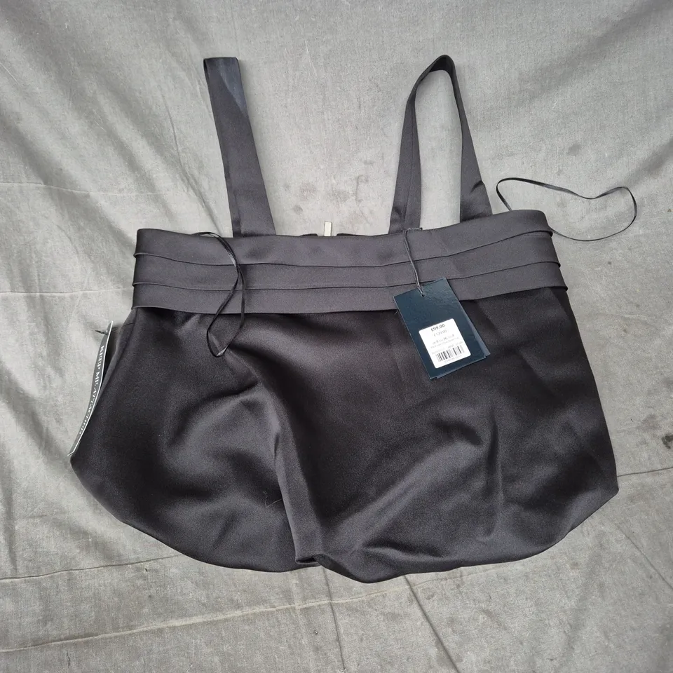 MINT STUDIO BLACK SATIN PLEAT DETAIL TOP – UK 8 (EU 36, US 4)
