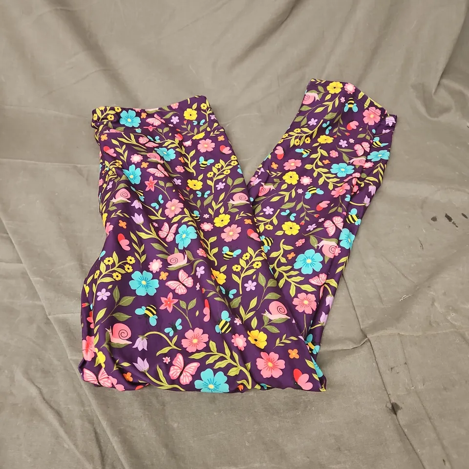 LLAMA LEISURE LEGGINGS IN PURPLE MULTI SIZE 14-20