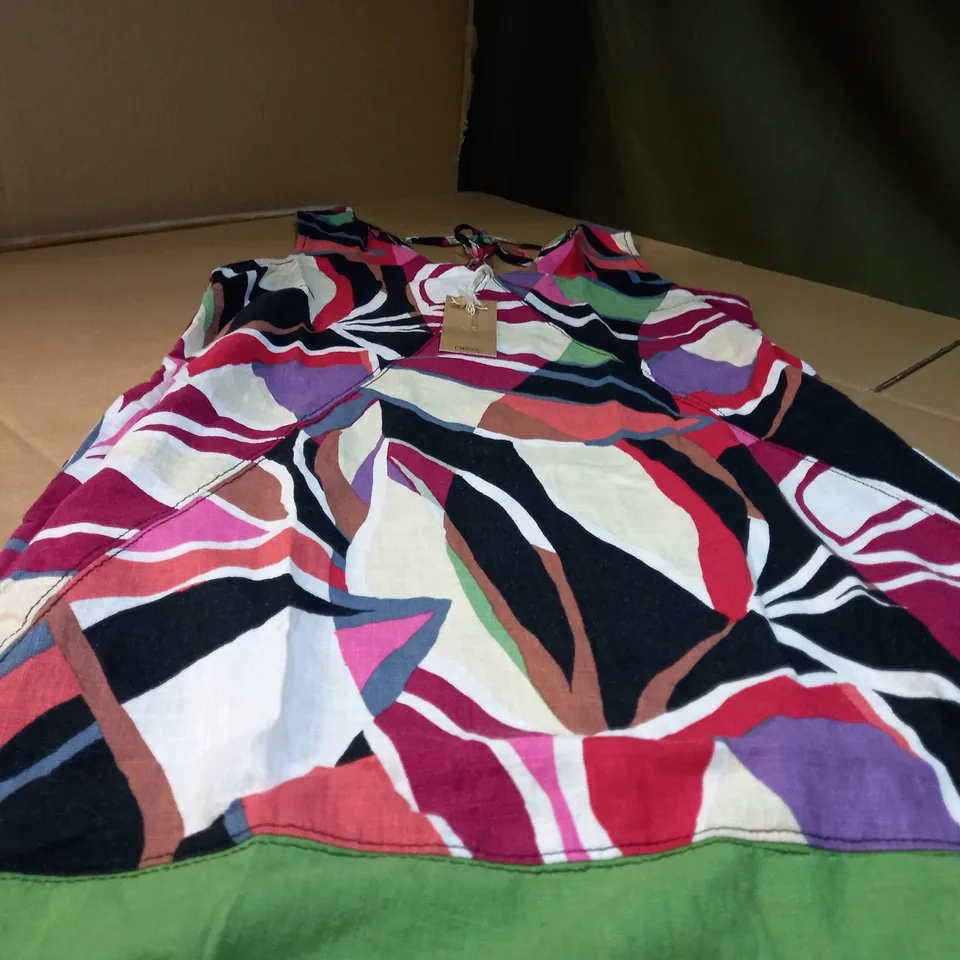 NEXT BOLD COLOUR BLOCKED LINEN STYLE DRESS - SIZE 10