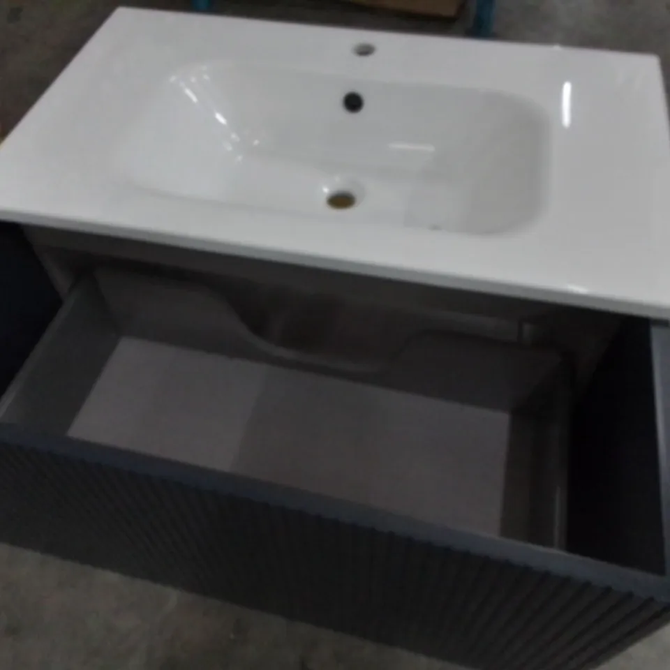 NAVY BLUE 1-DRAWR VANITY UNIT WITH 1-TAP BASIN