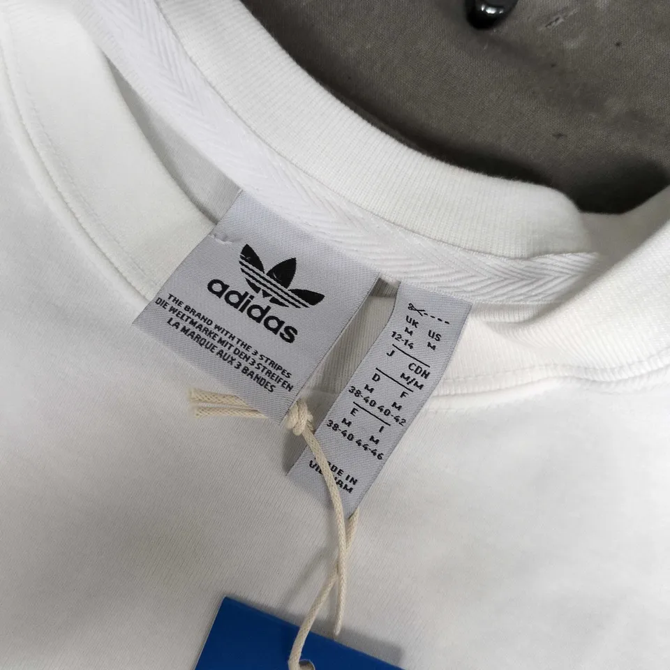 ADIDAS 3 STRIPE TEE IN WHITE - UK MEDIUM