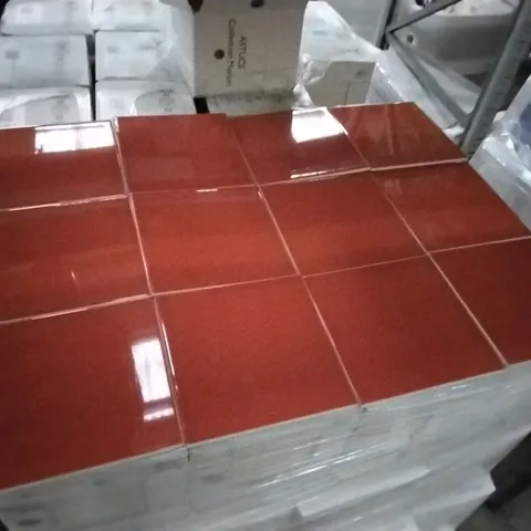 PALLET OF 96 BOXES OF 25 BRAND NEW RED ASTUCE 20x20cm TILES - EACH PACK COVERS APPROXIMATELY 1M² (TOTAL APPROX. 96 Sq.Metres)