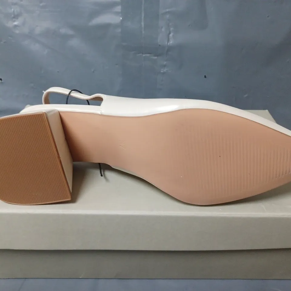 BOXED PAIR OF EVEN & ODD POINTED TOE HEELED SHOES IN BLACK - SIZE 37