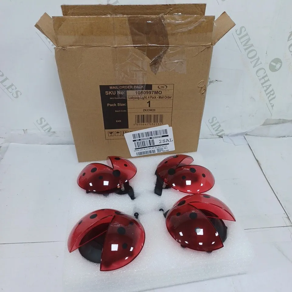 SMART SOLAR LADYBIRD LIGHT 4 PACK  RRP £18.99