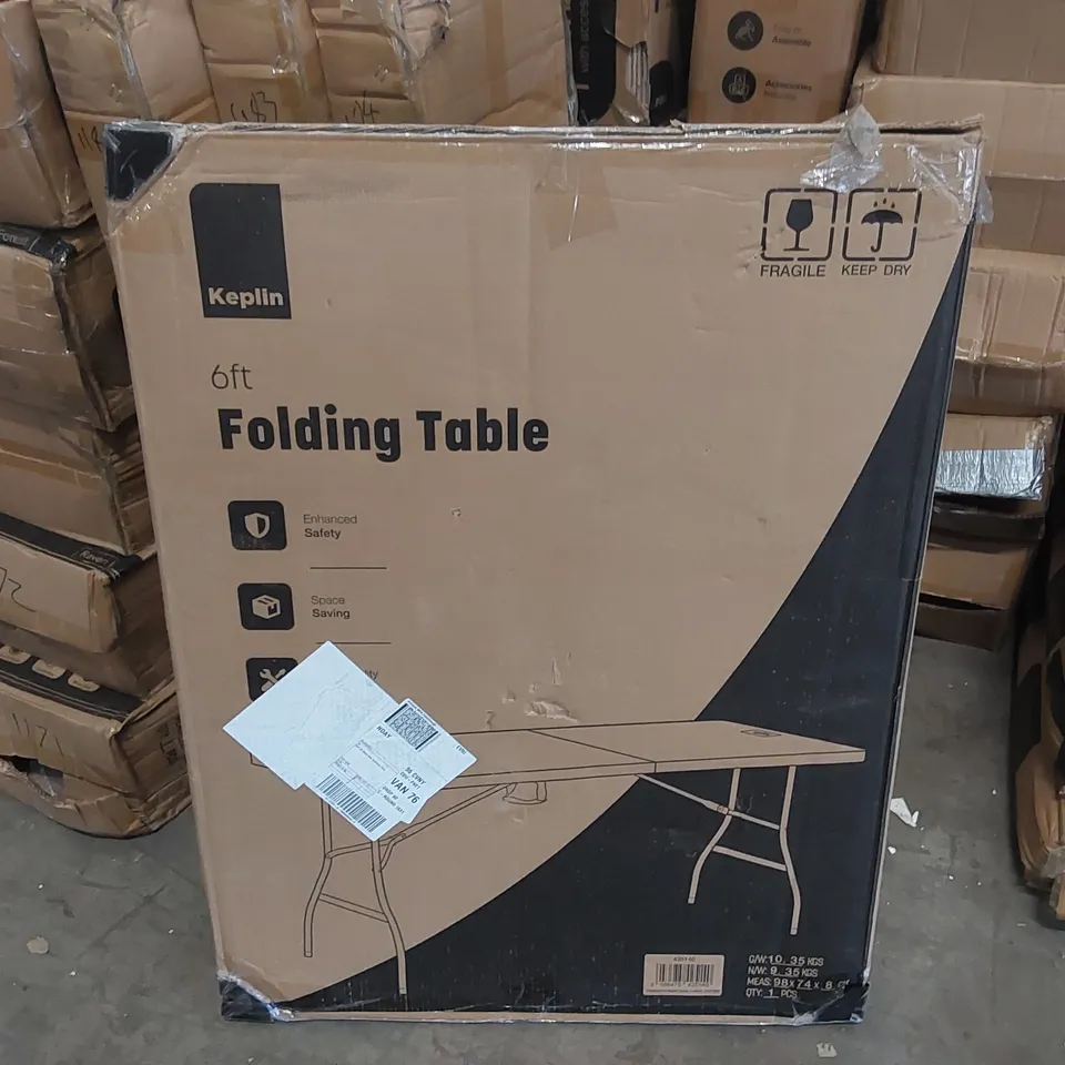 BOXED KEPLIN 6FT FOLDING TABLE